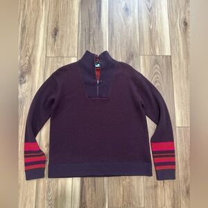 Title nine women’s woolicious waffle 1/4 Zip-Up Sweater size large